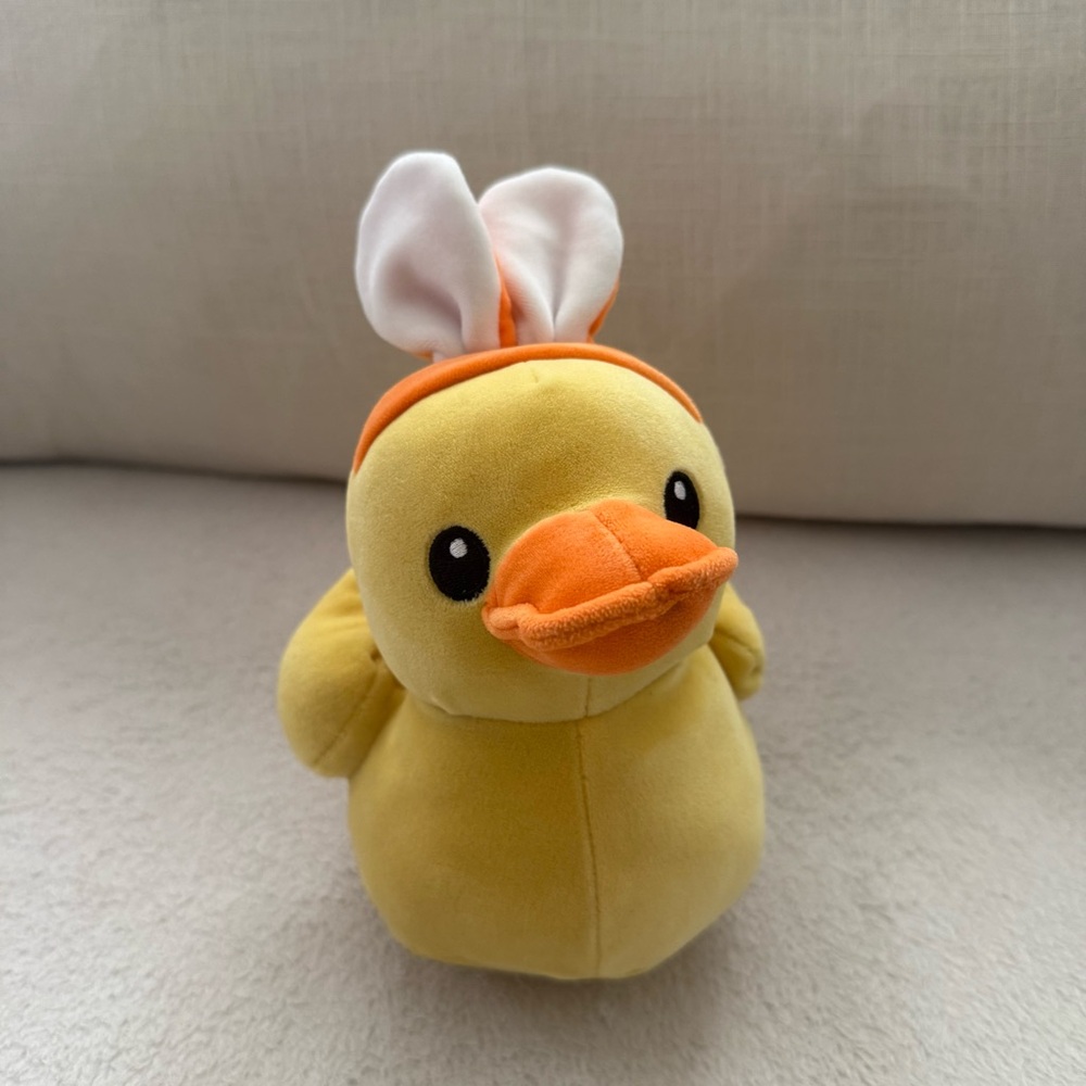 Yellow Duck Plush with Bunny Ears easter